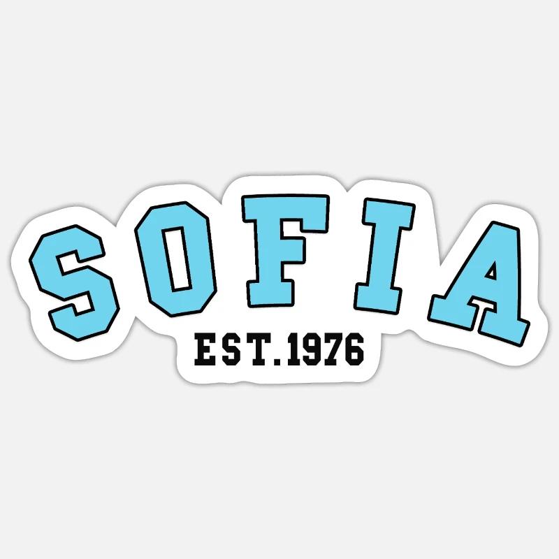 Sofia gegründet 1976 - Sticker Größe S (10 x 10 cm) - Mattweiß