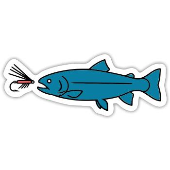 Vecteur de morsure de la truite à la mouche - Sticker taille S (10 x 10 cm) - blanc mat - Devant