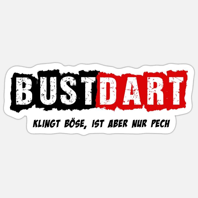 Darts, Darts, BustDarts - Sticker size S (10 x 10 cm) - white matte
