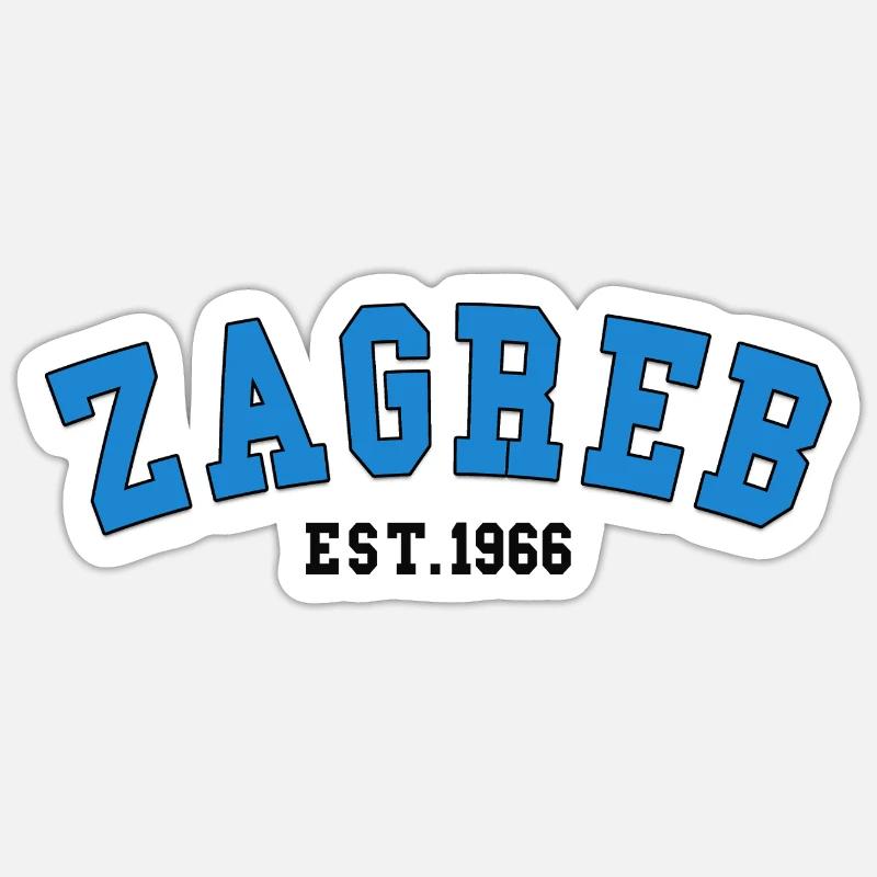 Zagreb fondée en 1966 - Sticker taille S (10 x 10 cm) - blanc mat