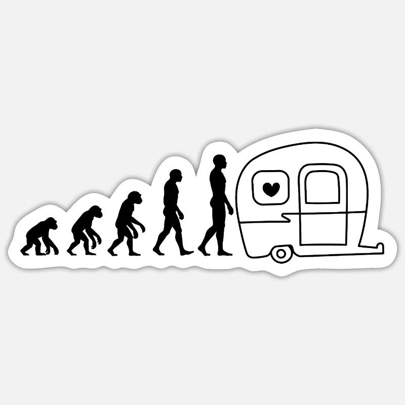 EVOLUTION CAMPING! WOHNMOBIL VANLIFE - Sticker Größe S (10 x 10 cm) - Mattweiß