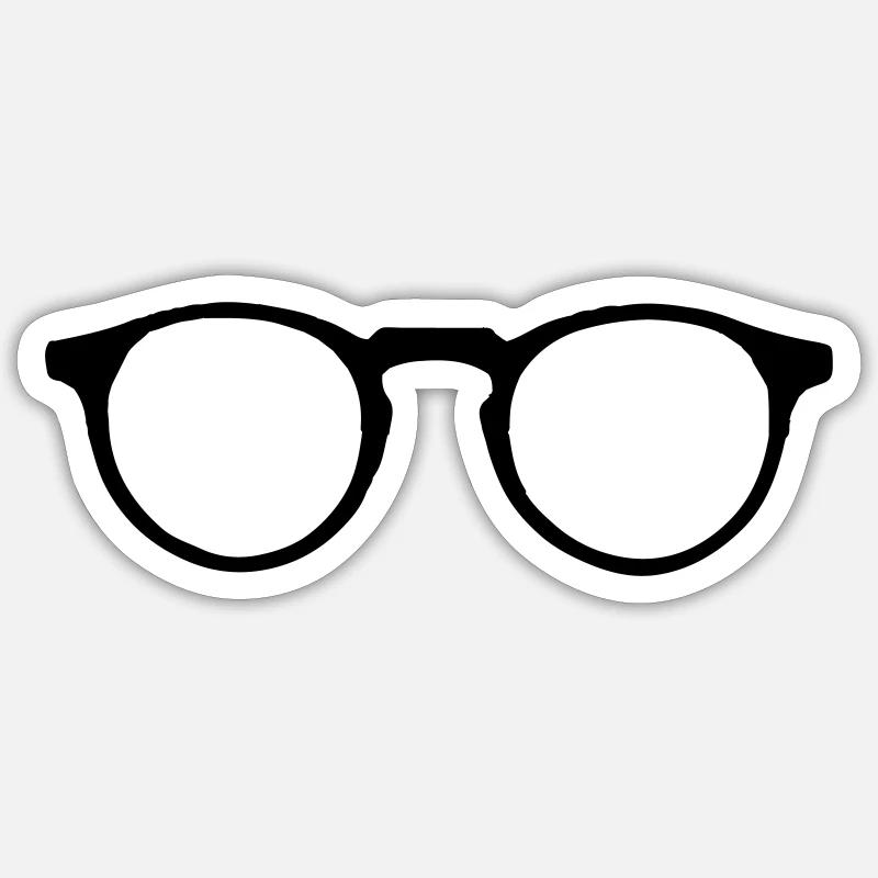 Brille - Sticker Größe S (10 x 10 cm) - Mattweiß
