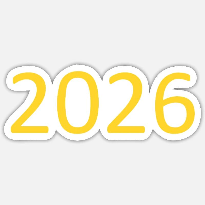 2026 Yellow Template Personalize Sticker size S (10 x 10 cm)