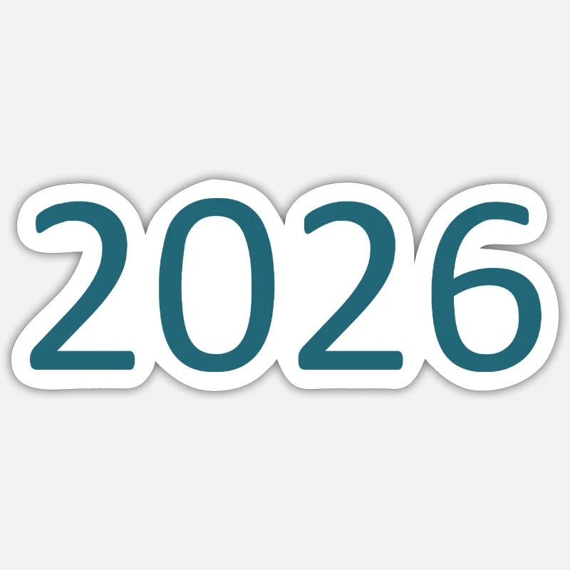 Année du numéro 2026 - Sticker taille S (10 x 10 cm) - blanc mat