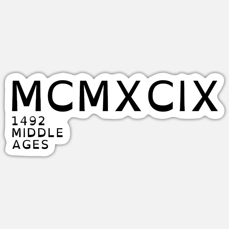 1999_LINE_black - Sticker size S (10 x 10 cm) - white matte