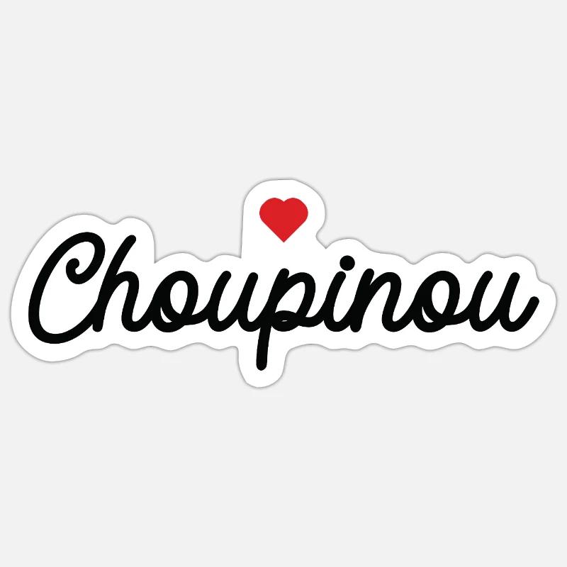 Choupinou Heart Script - Sticker size S (10 x 10 cm) - white matte