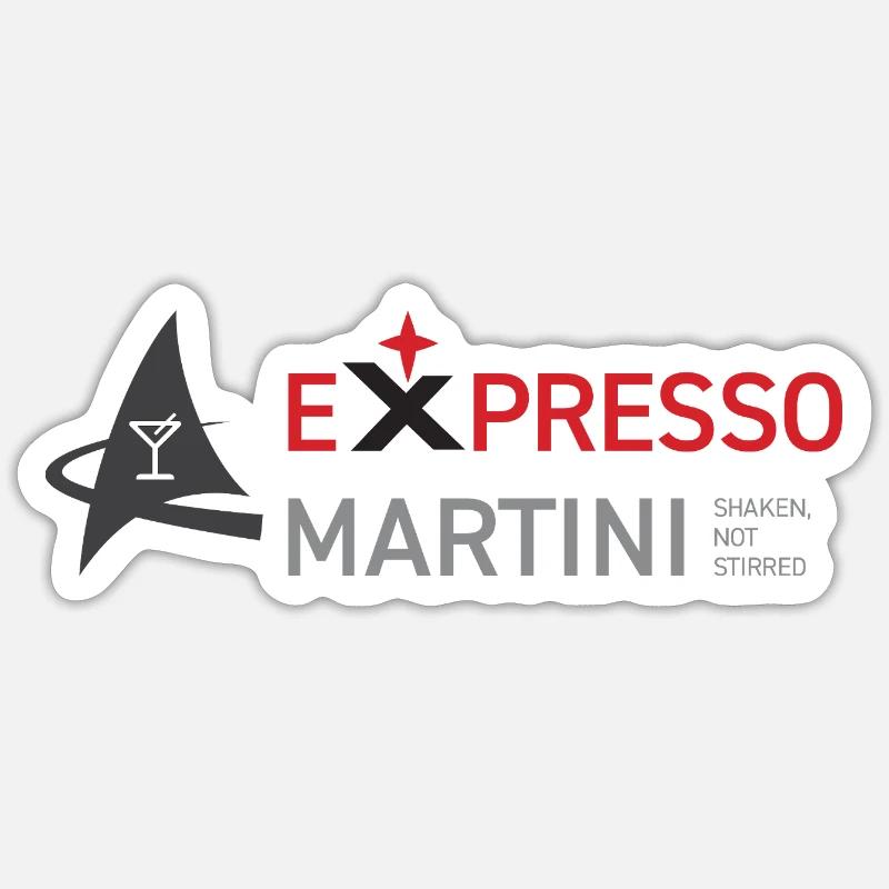 EXPRESS Martini - Sticker Größe S (10 x 10 cm) - Mattweiß