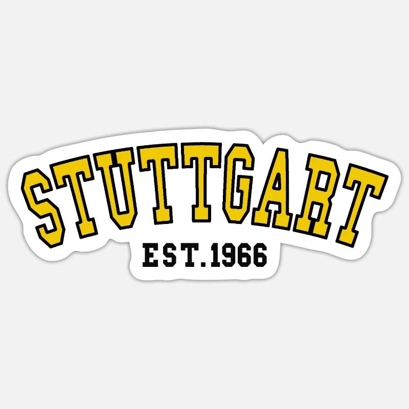 Stuttgart Fondée en 1966 - Sticker taille S (10 x 10 cm) - blanc mat