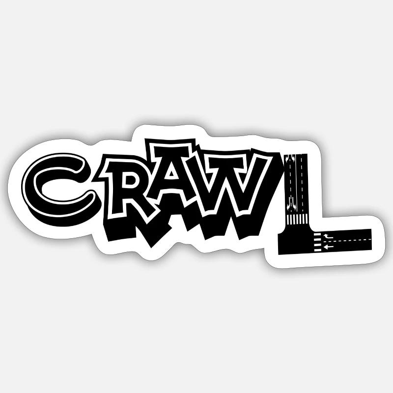 Crawl - Sticker size S (10 x 10 cm) - white matte