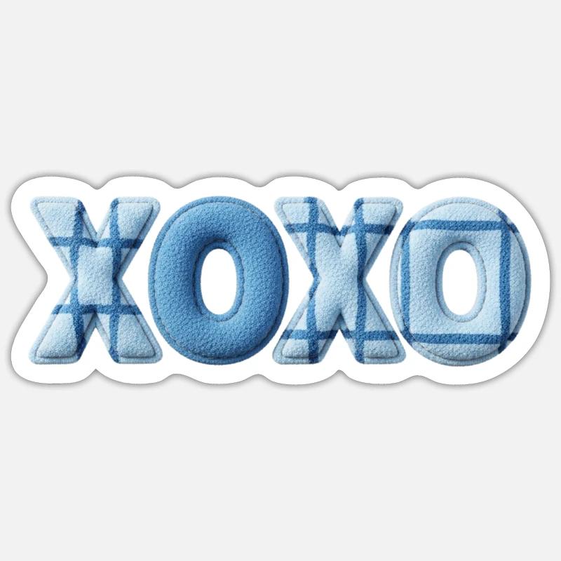 XOXO Patchwork Look mit Stoff Optik Sticker Größe S (10 x 10 cm)