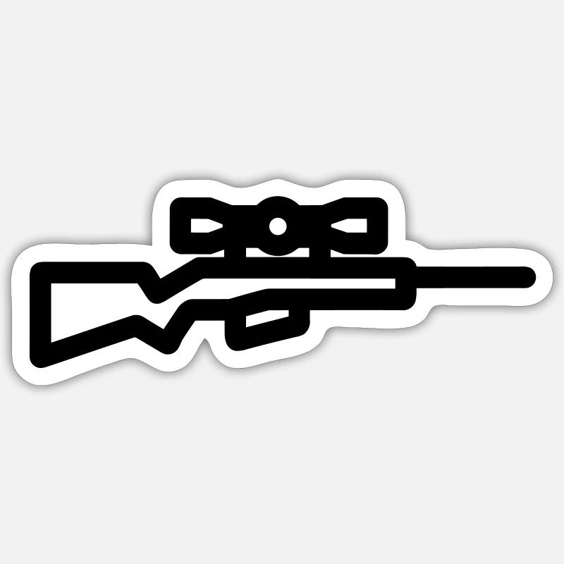 Scharfschütze - Sticker Größe S (10 x 10 cm) - Mattweiß