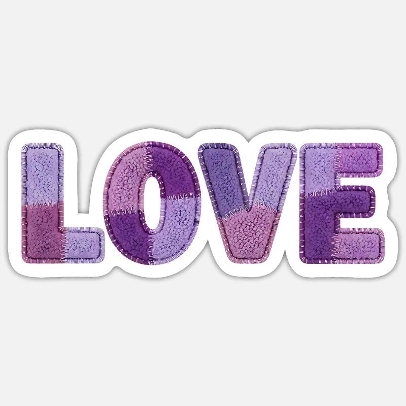 Patchwork Love – Trend Print - Sticker Größe S (10 x 10 cm) - Mattweiß
