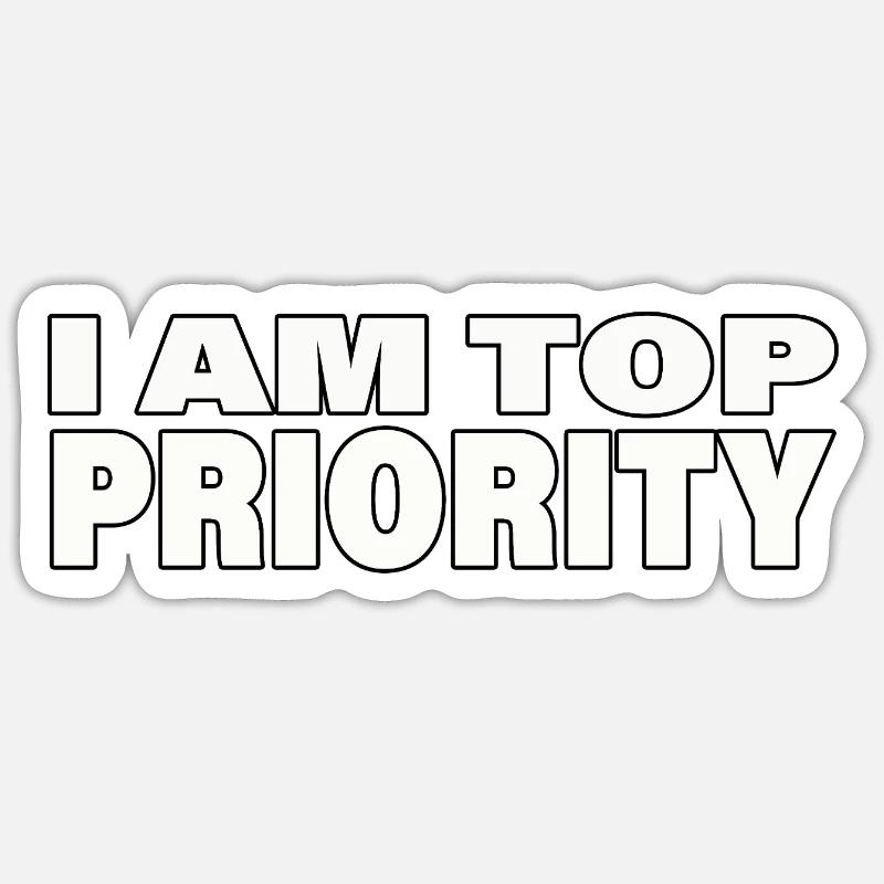 PRIORITÉ - Sticker taille S (10 x 10 cm) - blanc mat