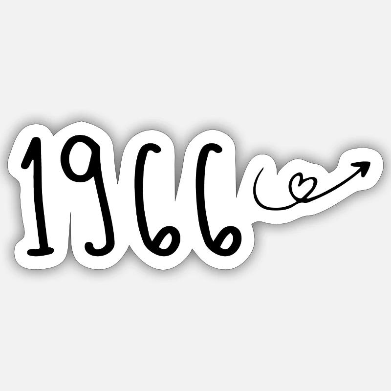 1966 Anniversary 1966 Retro 1966 - Sticker size S (10 x 10 cm) - white matte