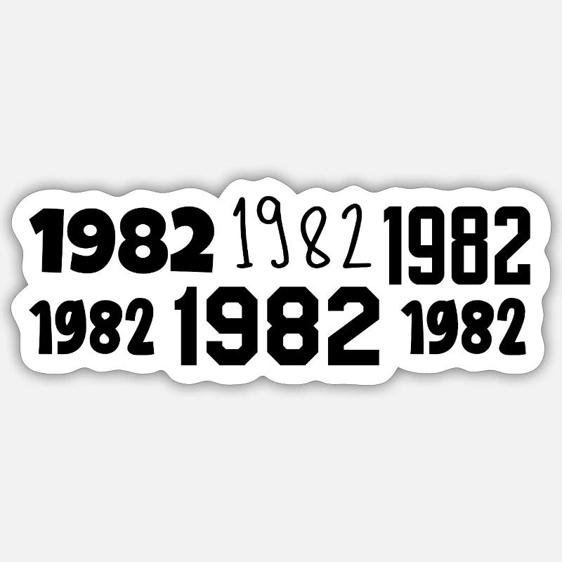 1982 - Awesome since 1982 - Sticker size S (10 x 10 cm) - white matte