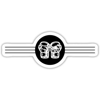 Icône des gants de boxe - Sticker taille S (10 x 10 cm) - blanc mat - Devant