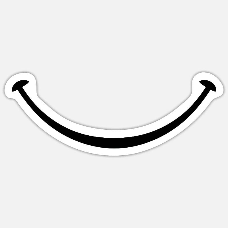 sourire - Sticker taille S (10 x 10 cm) - blanc mat