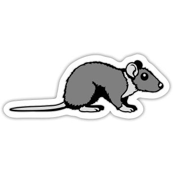 Rat Side Profile Cute Funny Rodent Animal Comic - Sticker size S (10 x 10 cm) - white matte - Front