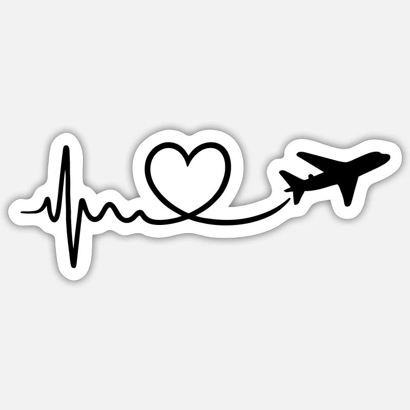 Amour du voyage - Sticker taille S (10 x 10 cm) - blanc mat