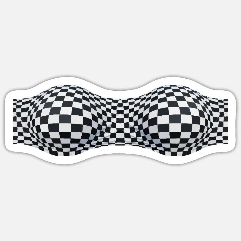 Folded Checkered Patterns Sticker size S (10 x 10 cm)