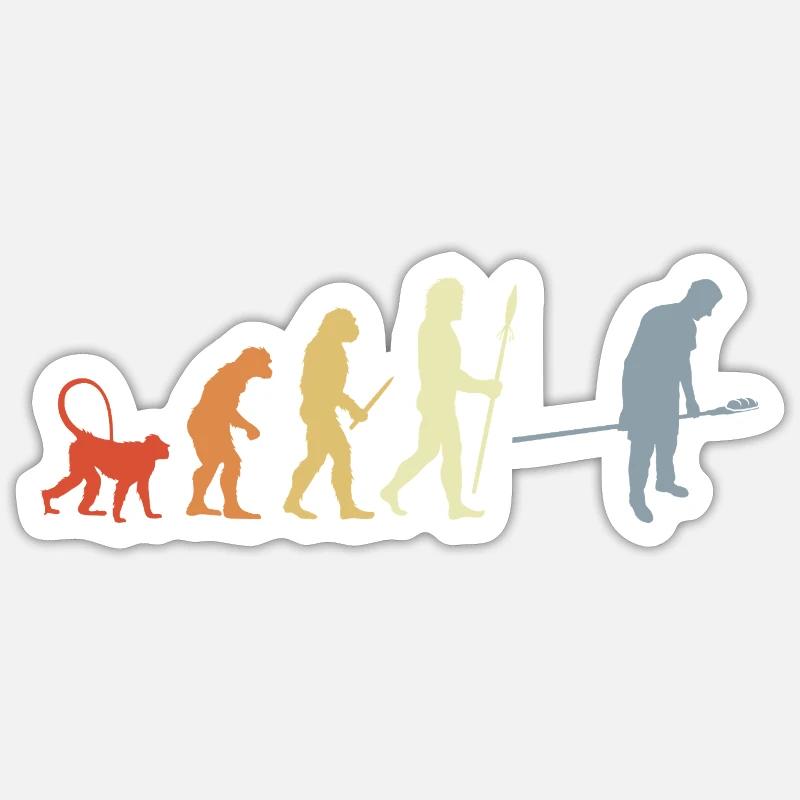 Bäcker Evolution Retro Look - Sticker Größe S (10 x 10 cm) - Mattweiß