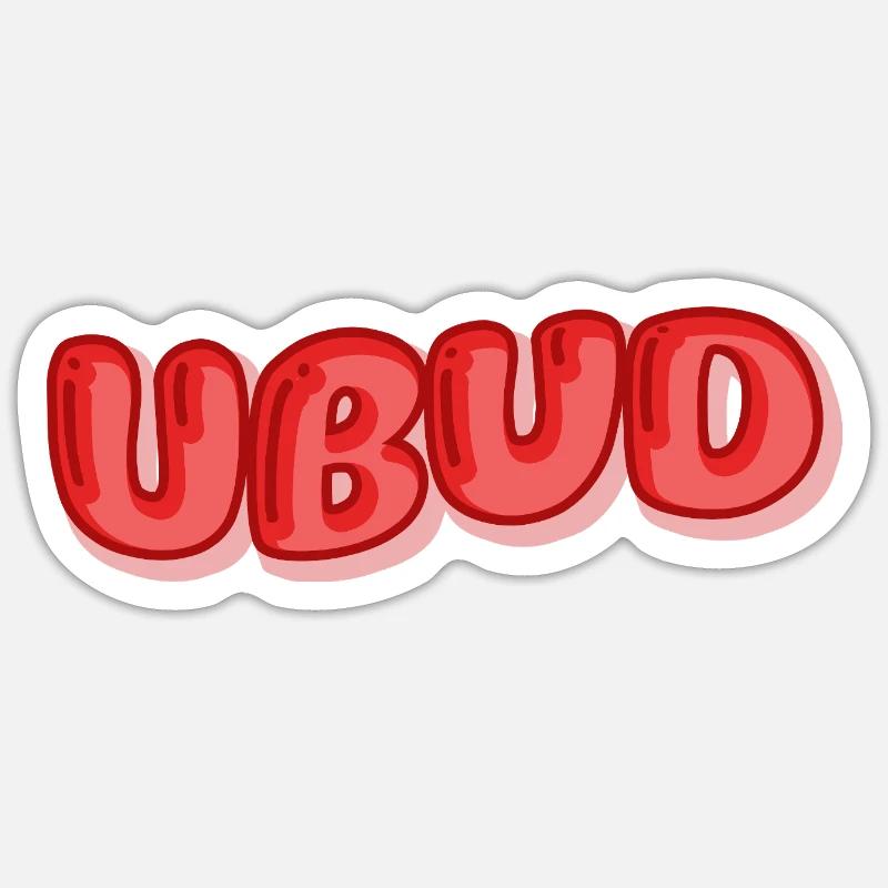 Ubud Bubble Font Design Sticker size S (10 x 10 cm)