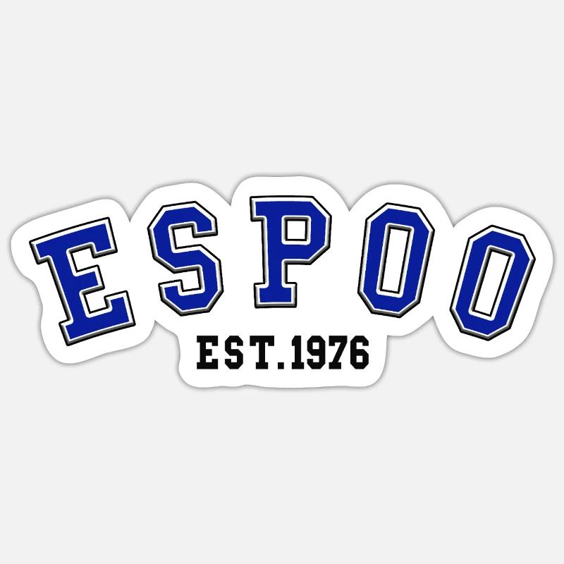 Espoo Est. 1976 - Sticker size S (10 x 10 cm) - white matte
