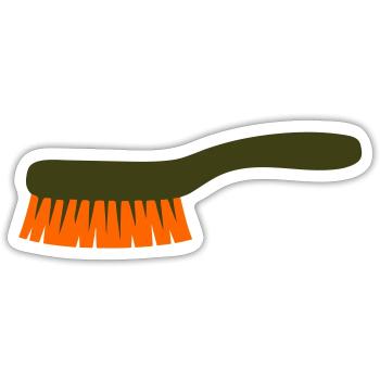 Pilzbürste Werkzeug Sammler - Sticker Größe S (10 x 10 cm) - Mattweiß - Vorne
