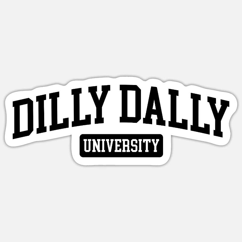 Dilly Dally University Procrastinate Threshing - Sticker size S (10 x 10 cm) - white matte