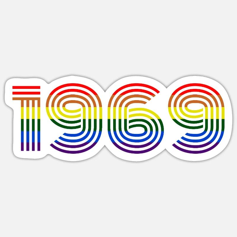 Rainbow 1969 - Sticker size S (10 x 10 cm) - white matte