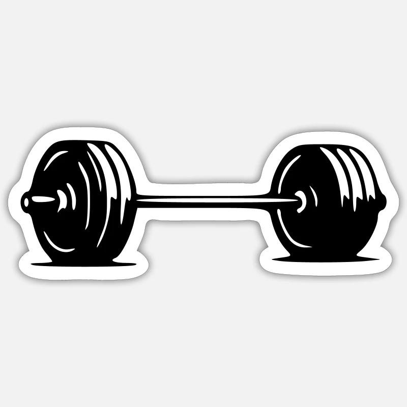 Barbell - Sticker size S (10 x 10 cm) - white matte