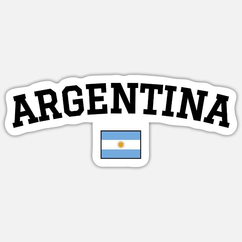Argentinien Flagge Design Schwarz - Sticker Größe S (10 x 10 cm) - Mattweiß