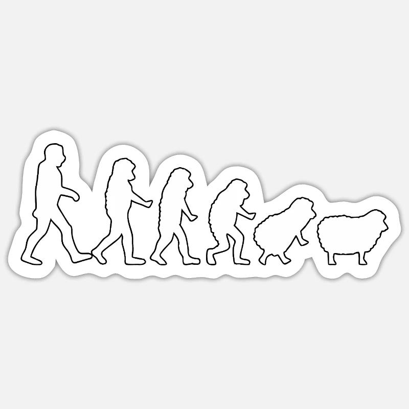 Evolution to Sheep: Herd Mindset - Sticker size S (10 x 10 cm) - white matte