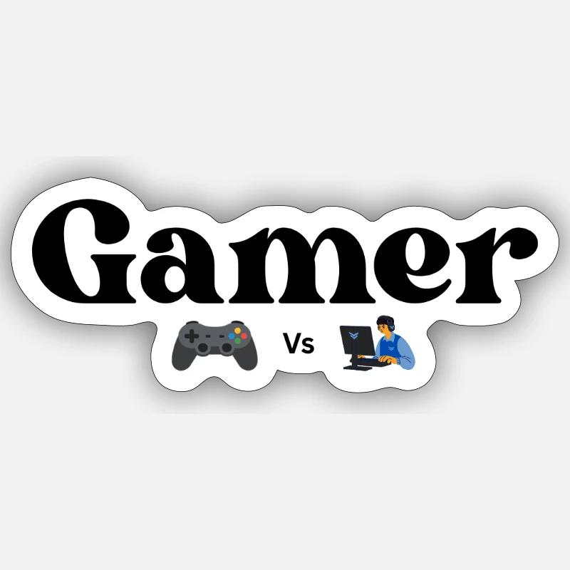 Controller VS PC - Sticker Größe S (10 x 10 cm) - Mattweiß