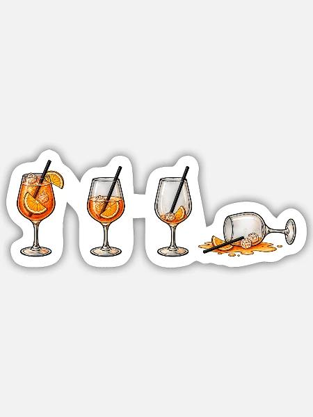 Cocktail Alkohol Pegelstand - Sticker Größe S (10 x 10 cm) - Mattweiß