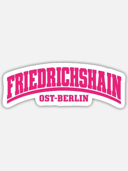 Friedrichshain - Ost-Berlin - Bezirk - Deutschland - Sticker Größe S (10 x 10 cm) - Mattweiß