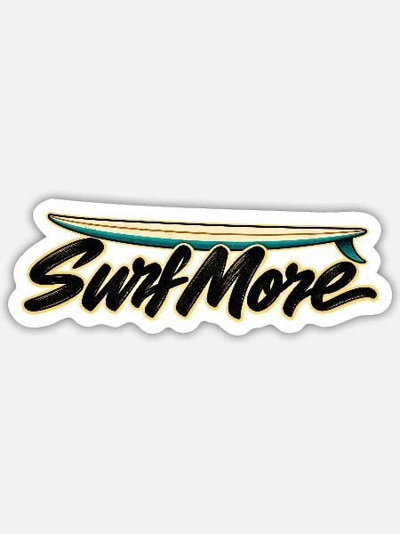 Surf More – Noserider Classic - Sticker Größe S (10 x 10 cm) - Mattweiß
