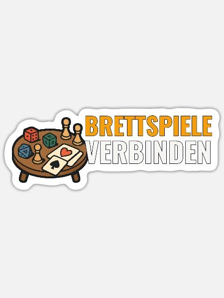 Brettspiele verbinden. - Sticker Größe S (10 x 10 cm) - Mattweiß