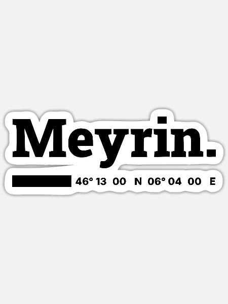 Meyrin Koordinaten - Sticker Größe S (10 x 10 cm) - Mattweiß