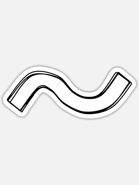Tilde handgezeichnet - Sticker Größe S (10 x 10 cm) - Mattweiß
