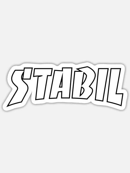 STABIL - SKATE OUTLINE - Sticker Größe S (10 x 10 cm) - Mattweiß
