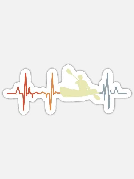 Rudern Pulsschlag Retro - Sticker Größe S (10 x 10 cm) - Mattweiß