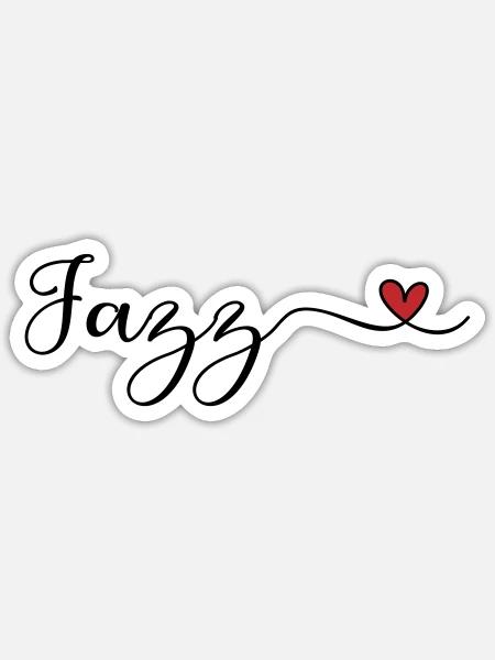 Jazz Heart Typografie - Sticker Größe S (10 x 10 cm) - Mattweiß