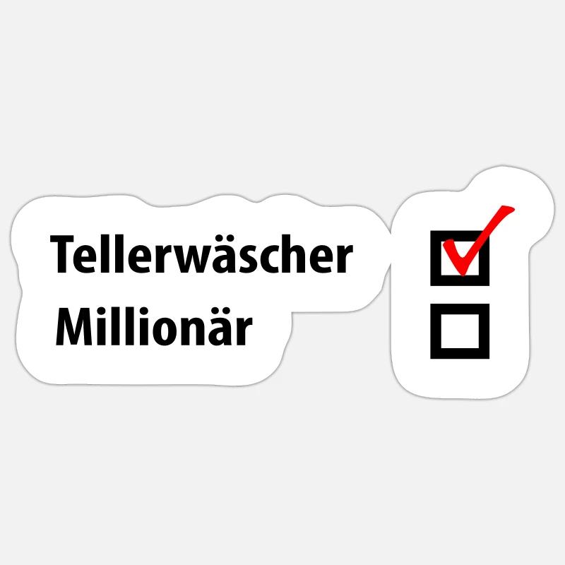 Chiffons millionnaire - Sticker taille S (10 x 10 cm) - blanc mat