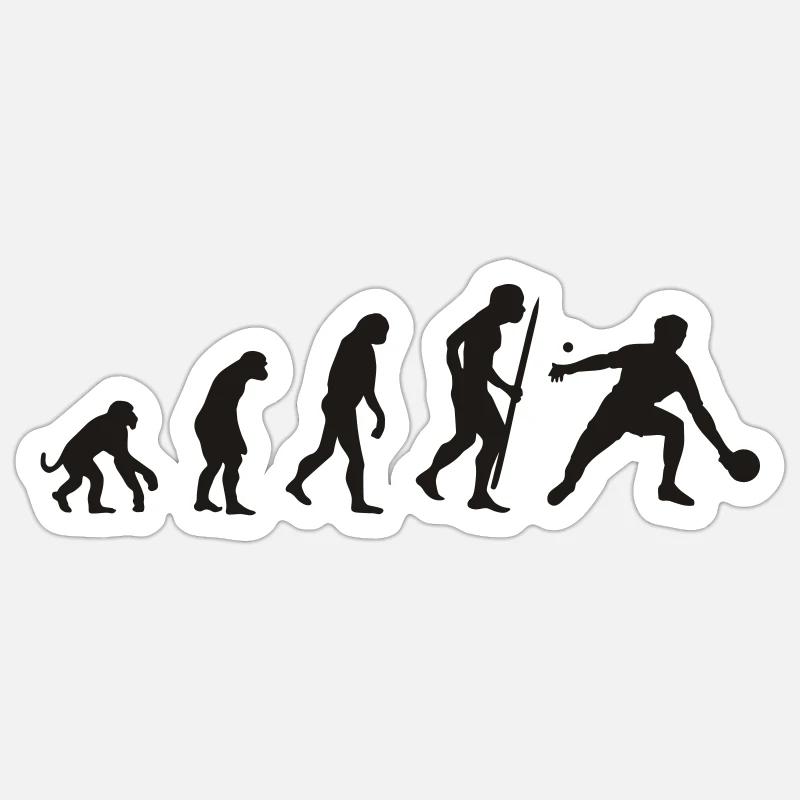 Evolution de ping-pong / tennis de table - Sticker taille S (10 x 10 cm) - blanc mat