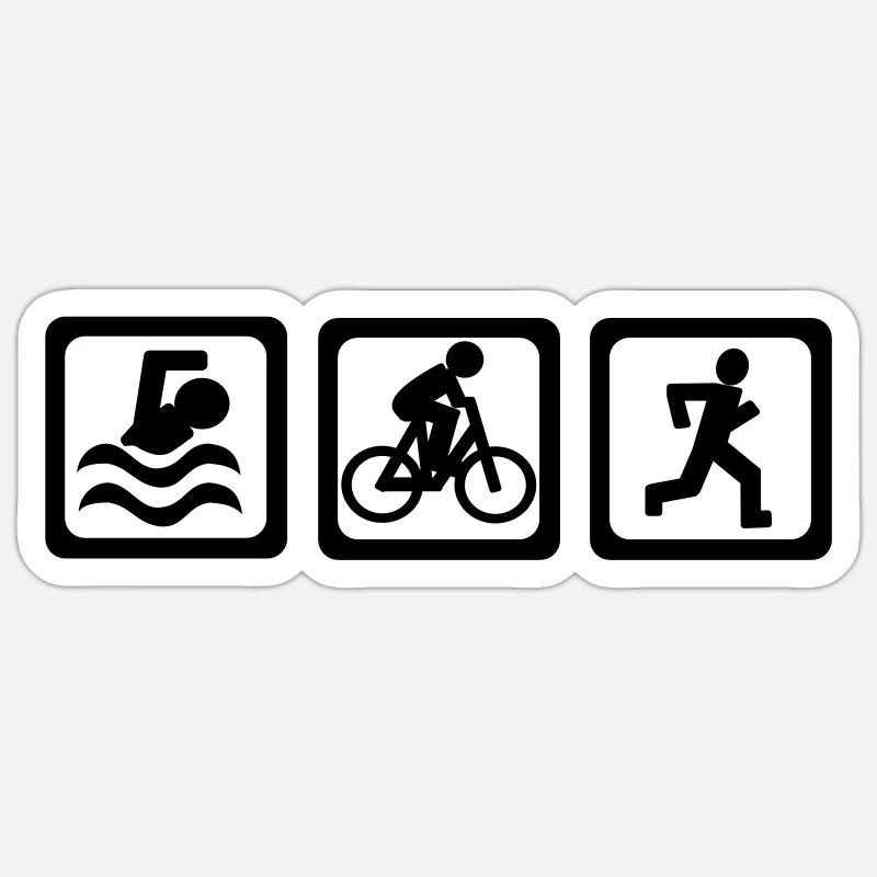 Triathlon - Sticker Größe S (10 x 10 cm) - Mattweiß