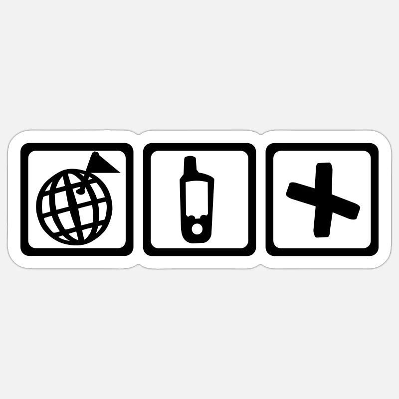 Geocaching - Sticker taille S (10 x 10 cm) - blanc mat