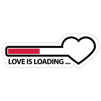 love_is_loading_2c - Sticker size S (10 x 10 cm) - white matte - Front