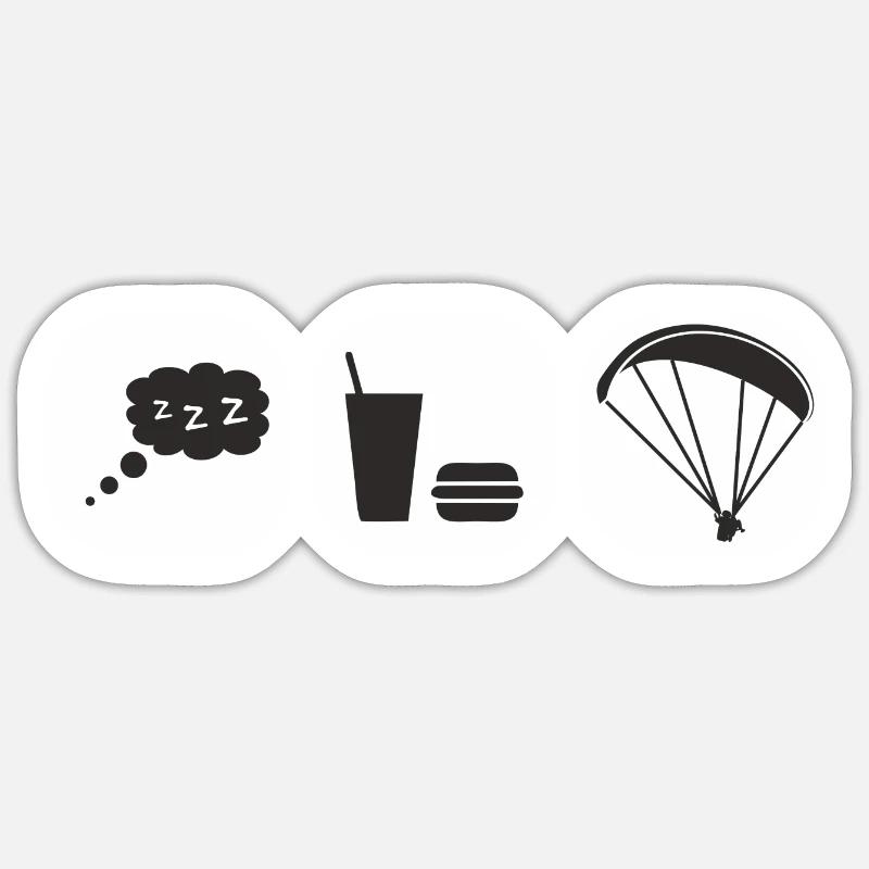 eatsleepparagliding weiß - Sticker Größe S (10 x 10 cm) - Mattweiß