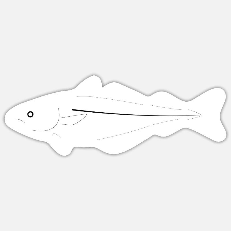 Seelachs_vollformat_weiss - Sticker Größe S (10 x 10 cm) - Mattweiß